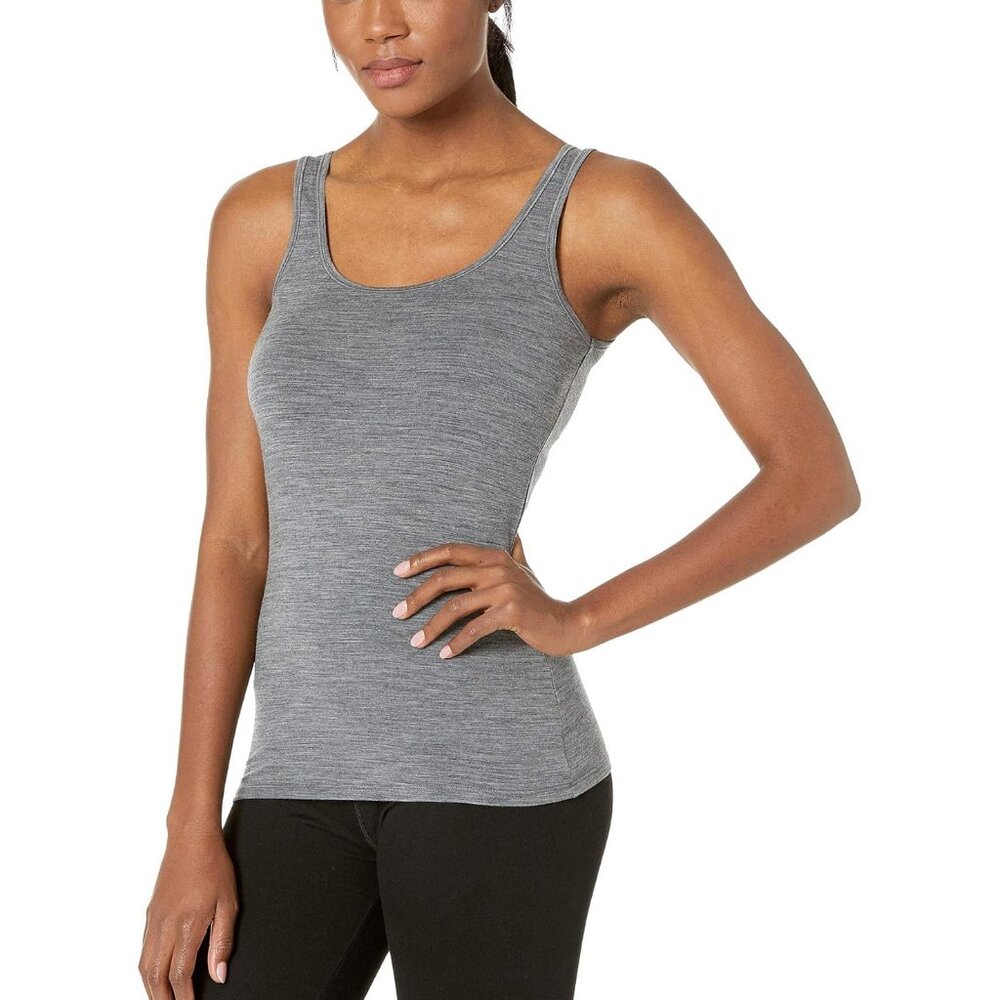 COPY - ICEBREAKER All Season Merino 150 Siren Tank in Metro Heather Grey Silver…